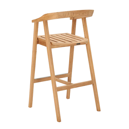 La Costa Teak Patio Barrel Back Bar Armchair
