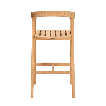 La Costa Teak Patio Barrel Back Bar Armchair
