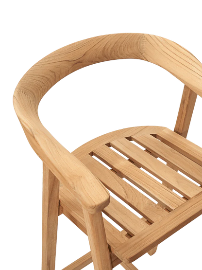 La Costa Teak Patio Barrel Back Bar Armchair