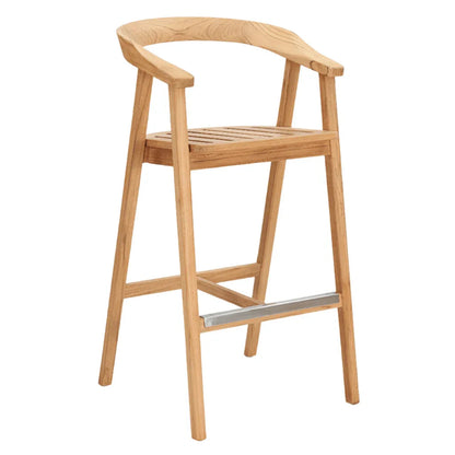 La Costa Teak Patio Barrel Back Bar Armchair