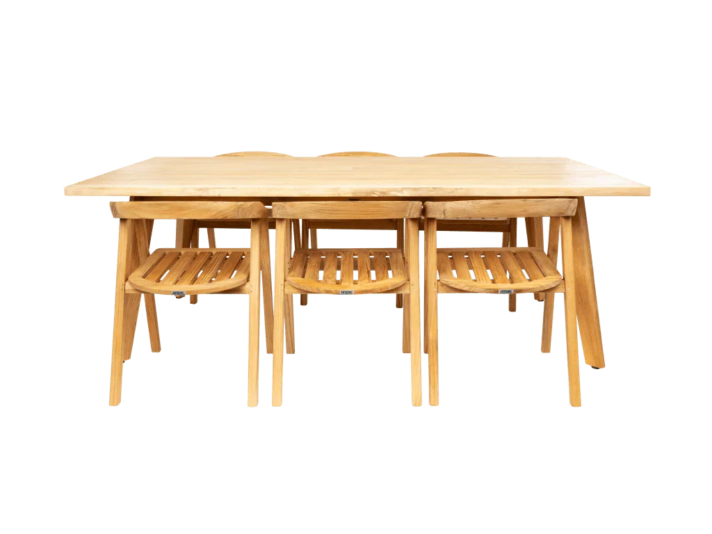 La Costa Teak Patio Wide-Plank Outdoor Dining Table