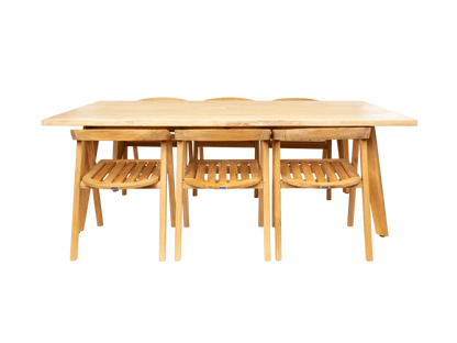 La Costa Teak Patio Wide-Plank Outdoor Dining Table