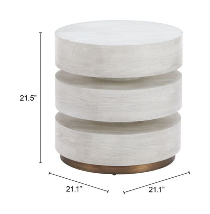 Laha Wooden White Side Table