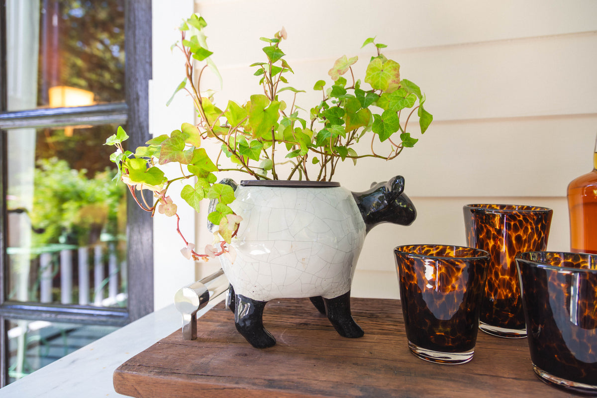 Lamb White Ceramic Planter