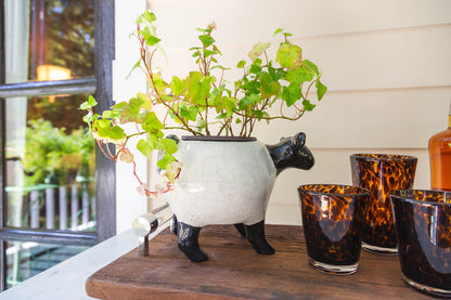 Lamb White Ceramic Planter