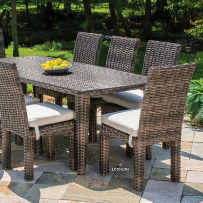Largo 88" Rectangular Dining Table All Weather Wicker