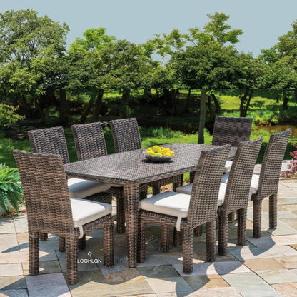 Largo 88" Rectangular Dining Table All Weather Wicker