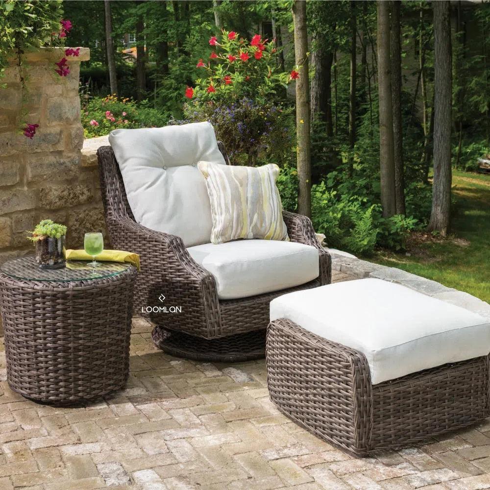 Largo High Back Swivel Rocker Lounge Chair Wicker