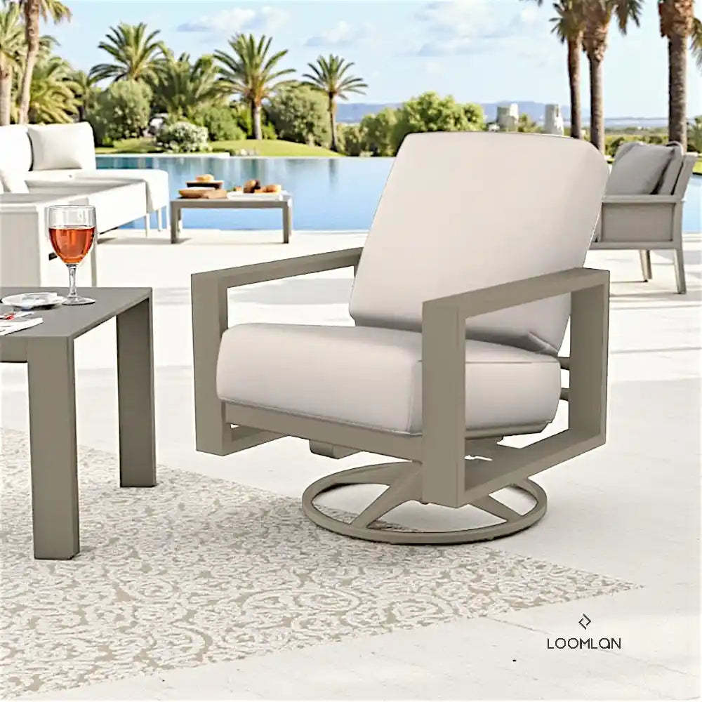 Larssen Deep Seat Cushion Swivel Outdoor Rocker