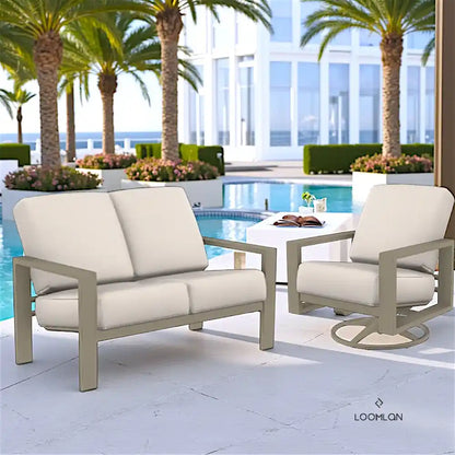 Larssen Deep Seat Cushion Swivel Outdoor Rocker
