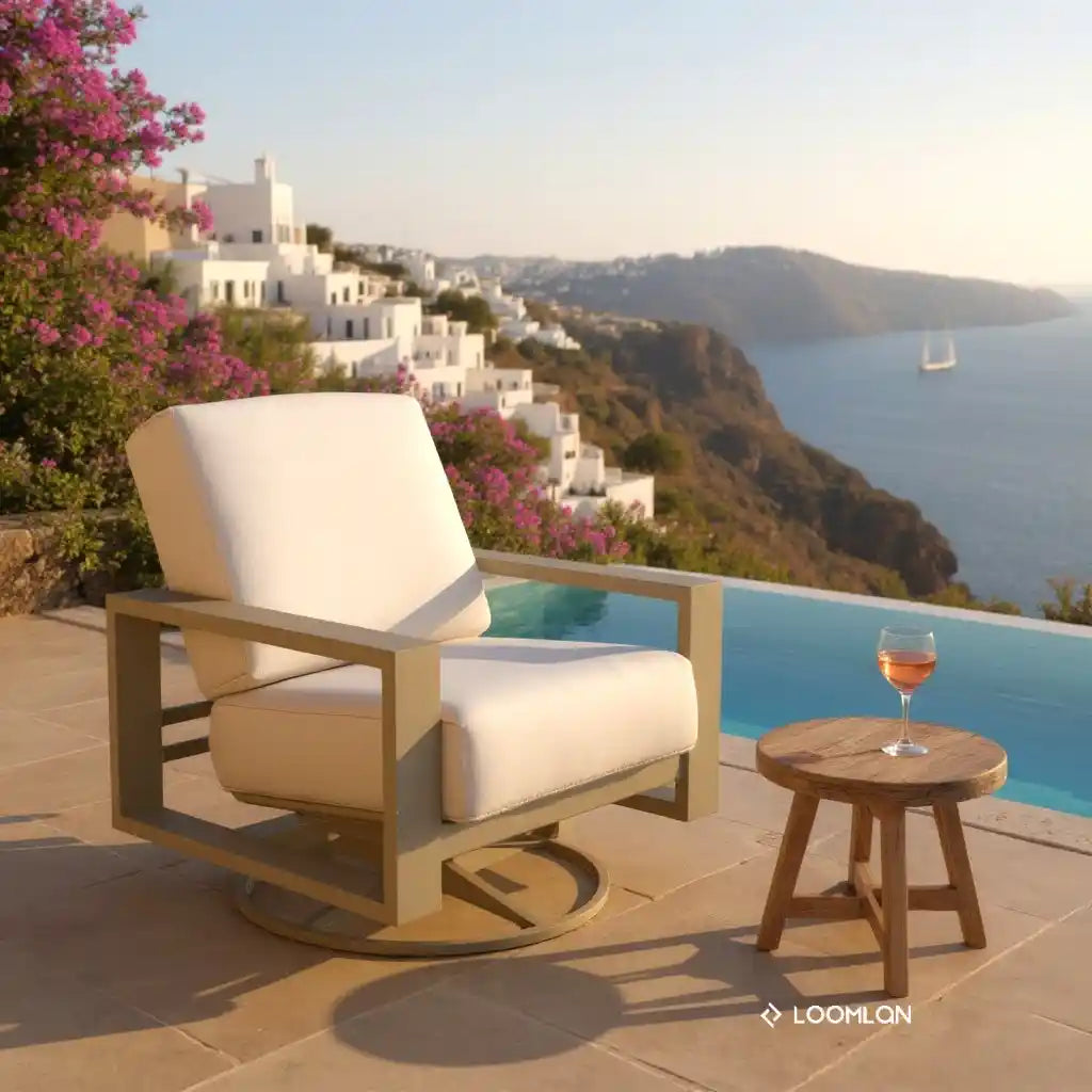Larssen Deep Seat Cushion Swivel Outdoor Rocker