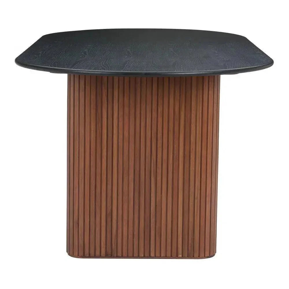 Lassig Wood Black & Walnut Oval Dining Table