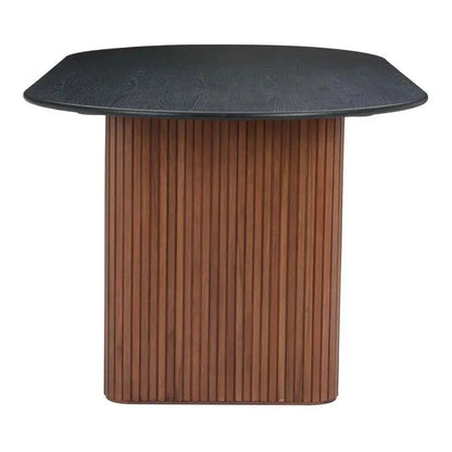 Lassig Wood Black & Walnut Oval Dining Table