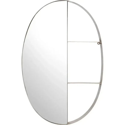 Latitude Steel Oval Wall Mirror with Shelf