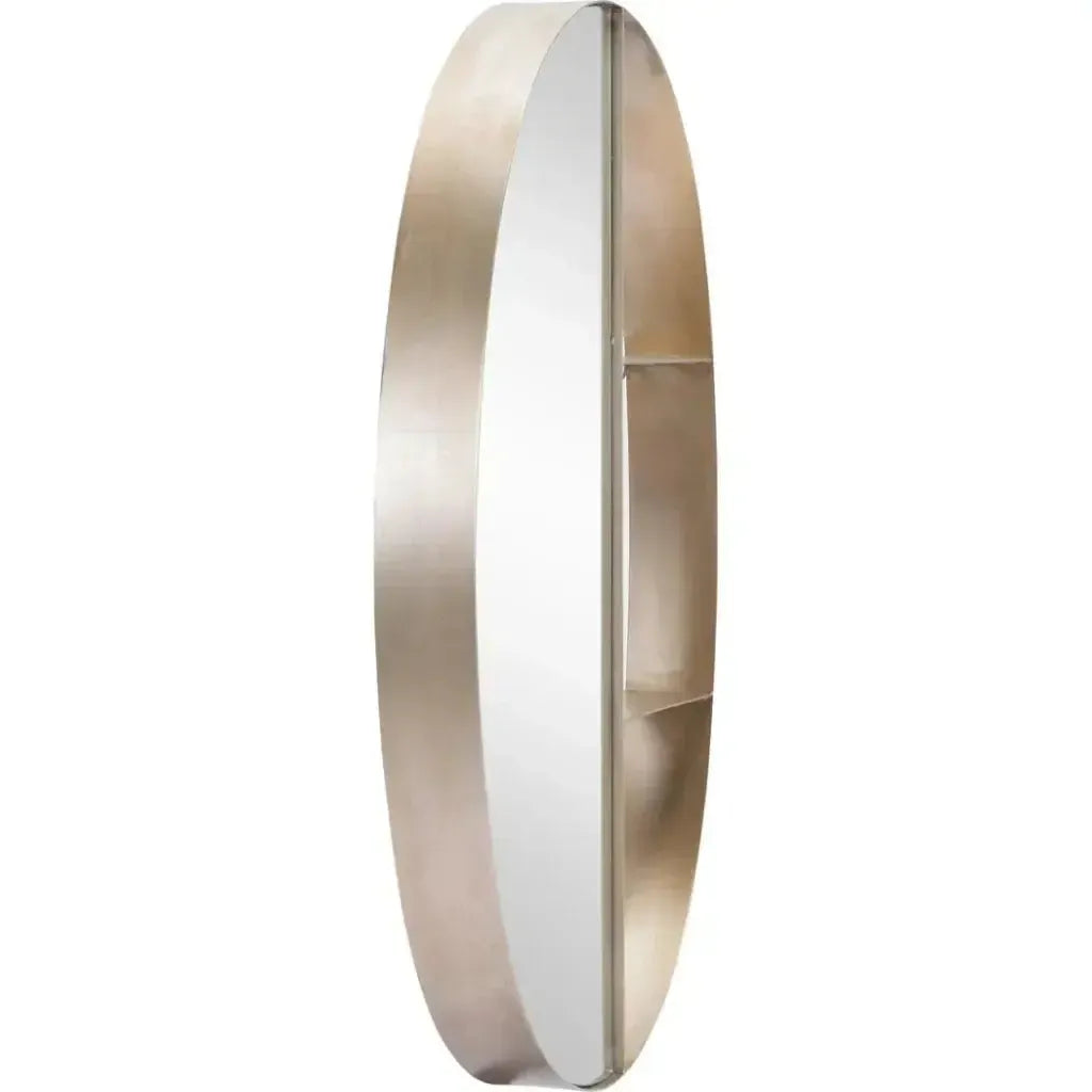 Latitude Steel Oval Wall Mirror with Shelf