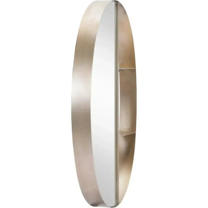 Latitude Steel Oval Wall Mirror with Shelf