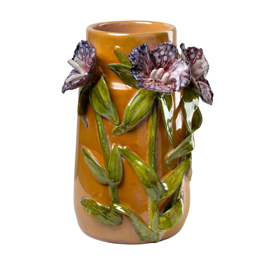 Lavender Flowers Design Mango Ceramic Vase