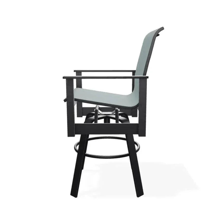 Leeward MGP Sling Bar Height Swivel Outdoor Arm Chair