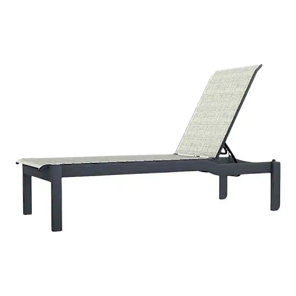 Leeward MGP Sling Long Stacking Outdoor Sunloungers with Wheels
