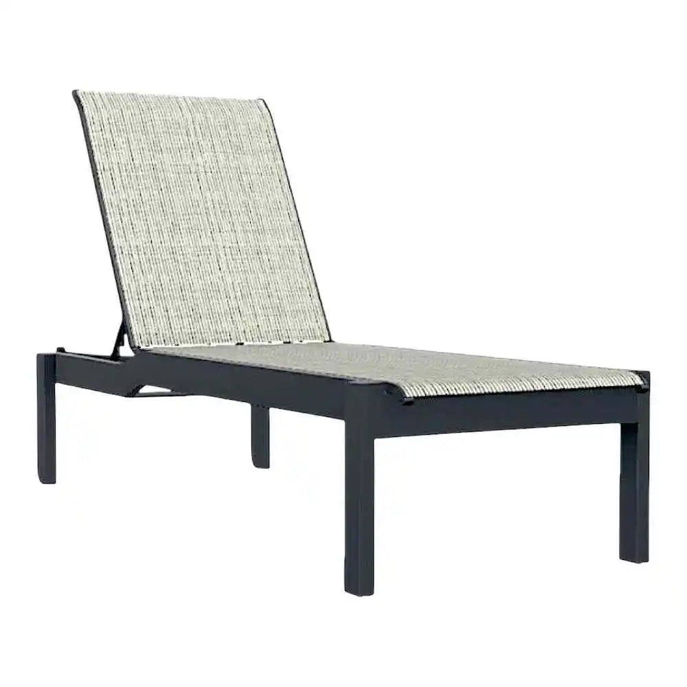 Leeward MGP Sling Long Stacking Outdoor Sunloungers with Wheels