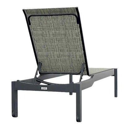 Leeward MGP Sling Long Stacking Outdoor Sunloungers with Wheels