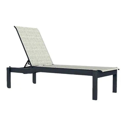Leeward MGP Sling Long Stacking Outdoor Sunloungers with Wheels