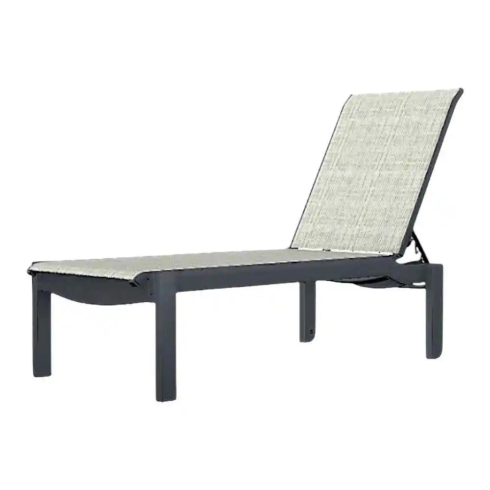 Leeward MGP Sling Stacking Outdoor Chaise with Wheels