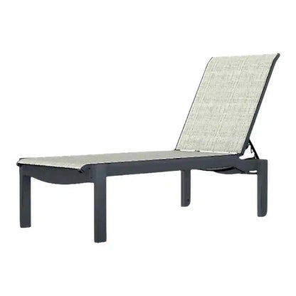 Leeward MGP Sling Stacking Outdoor Chaise with Wheels