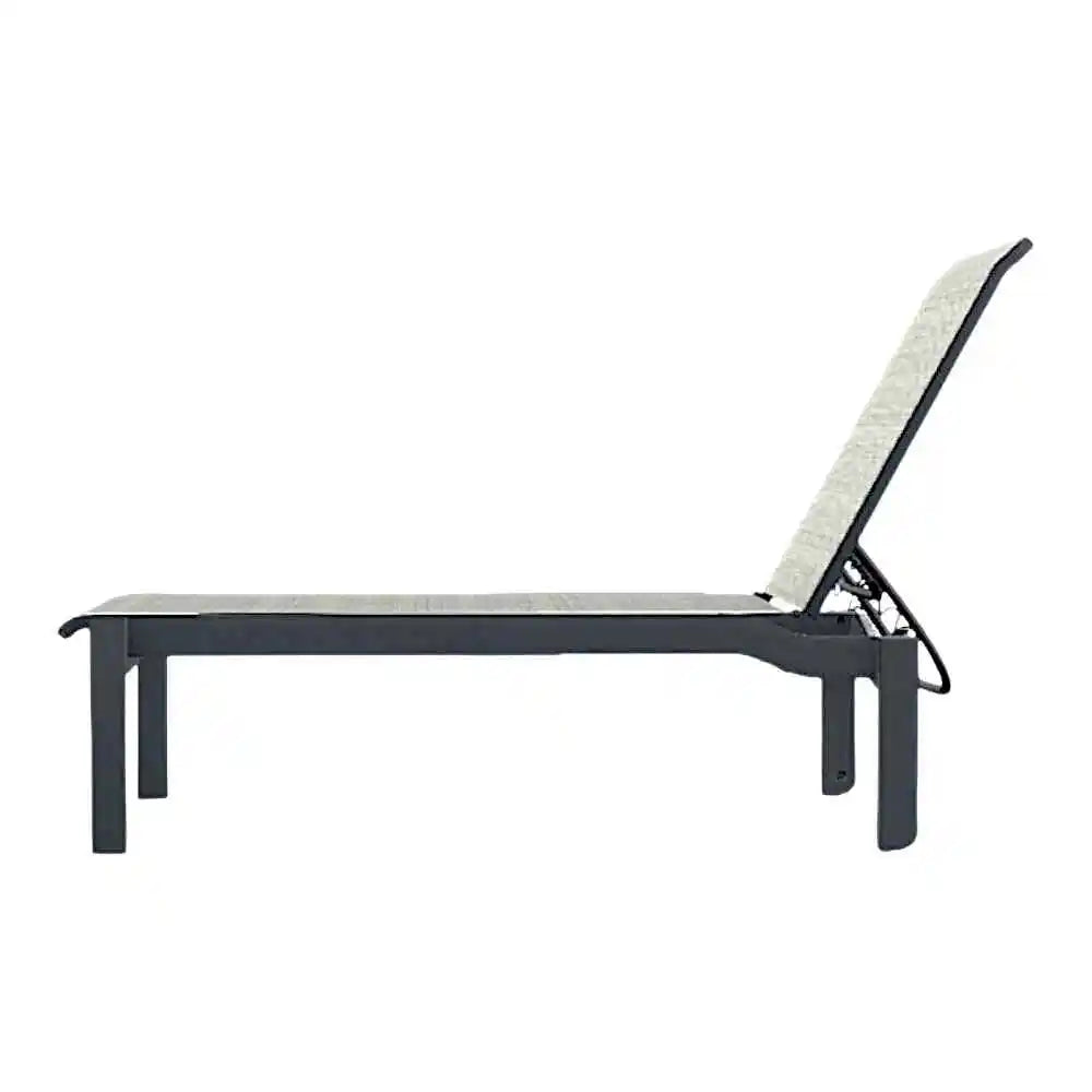 Leeward MGP Sling Stacking Outdoor Chaise with Wheels