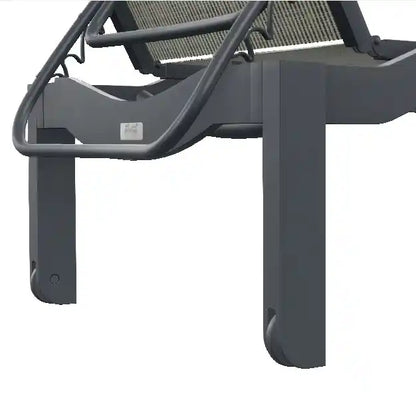 Leeward MGP Sling Stacking Outdoor Chaise with Wheels