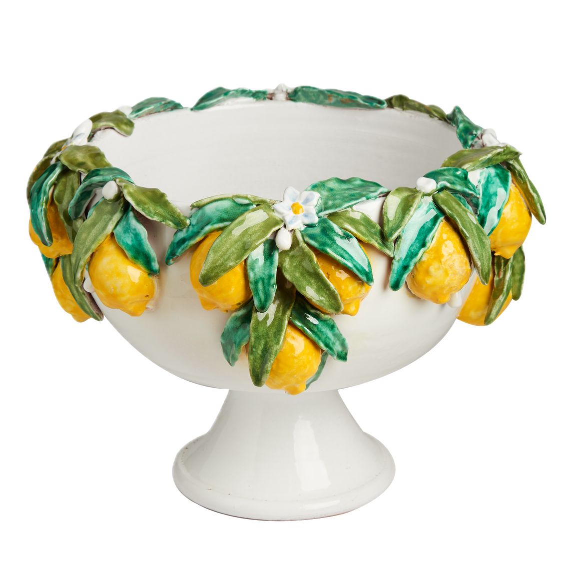 Lemons Ceramic Footed Bowl