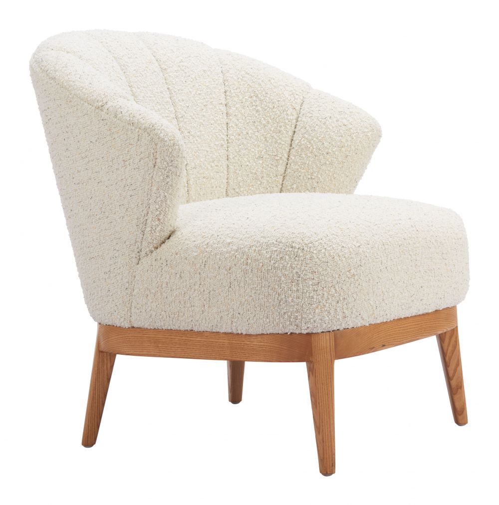 Leque Textured Fabric Accent Chair