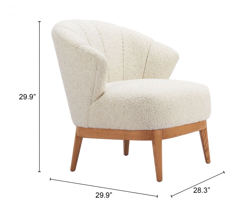 Leque Textured Fabric Accent Chair