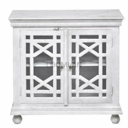 Lidia Wood White Accent Cabinet