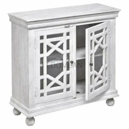Lidia Wood White Accent Cabinet