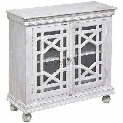 Lidia Wood White Accent Cabinet