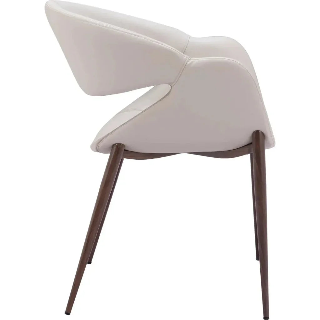 Limay Dining Chair (Set of 2) Beige & Walnut