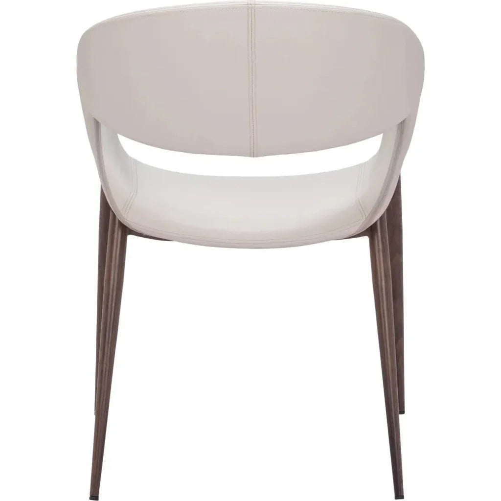Limay Dining Chair (Set of 2) Beige & Walnut