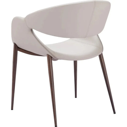 Limay Dining Chair (Set of 2) Beige & Walnut