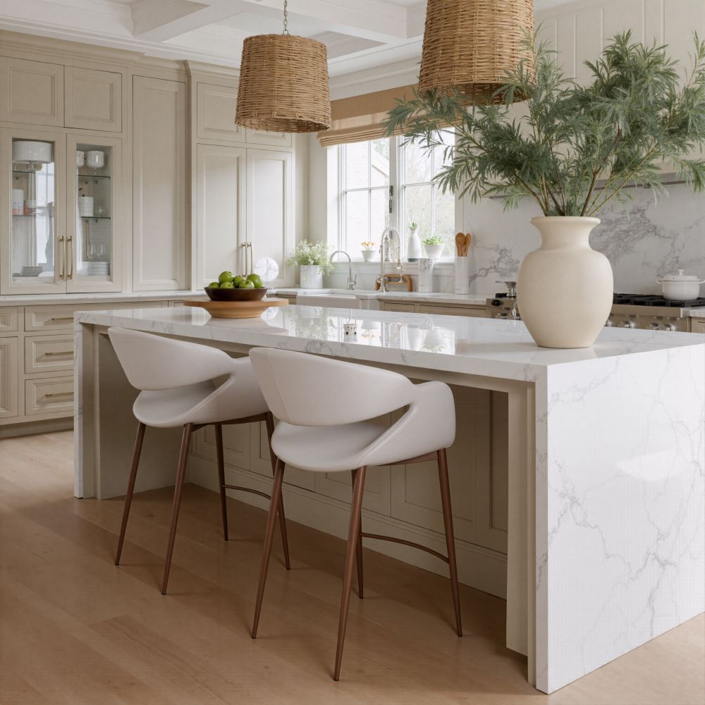 Limay Faux Leather Counter Stool