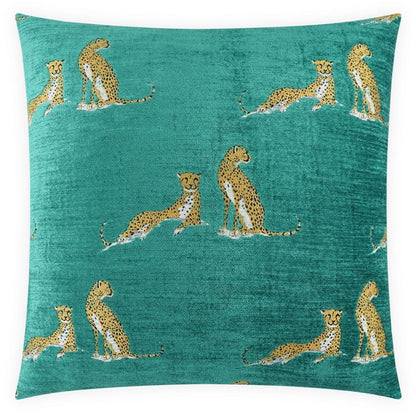 Little Iris Teal Throw Pillow