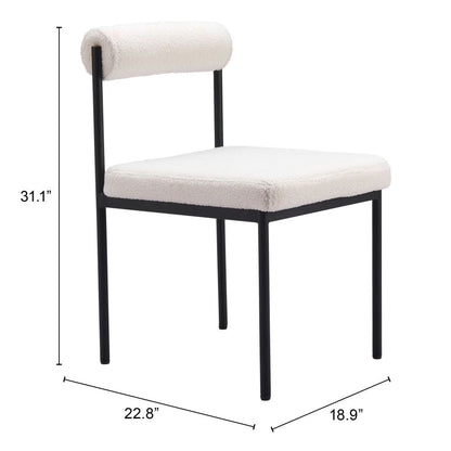Livorno Shearling Fabric Dining Chair