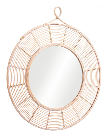 Lobo Painted Rattan Frame Wall Mirror