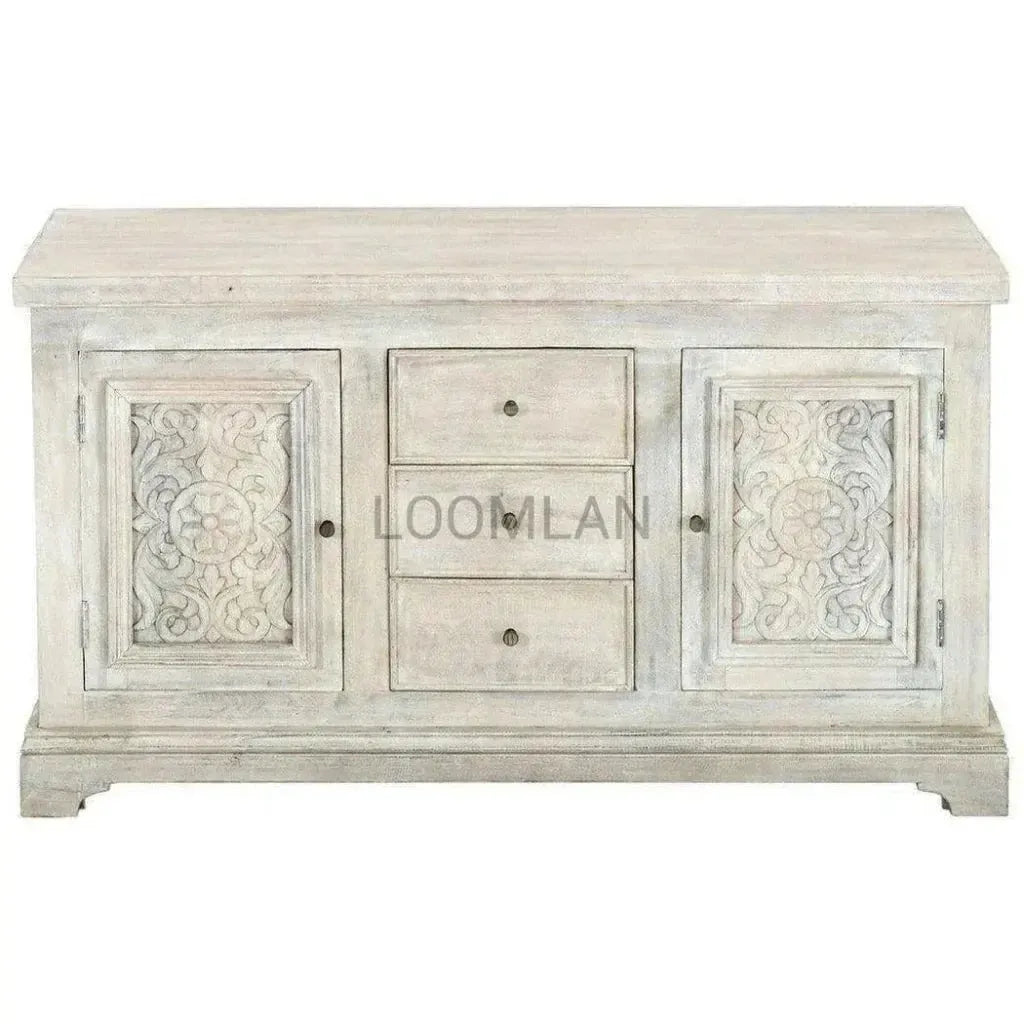 Loristra Hand Carved White Sideboard