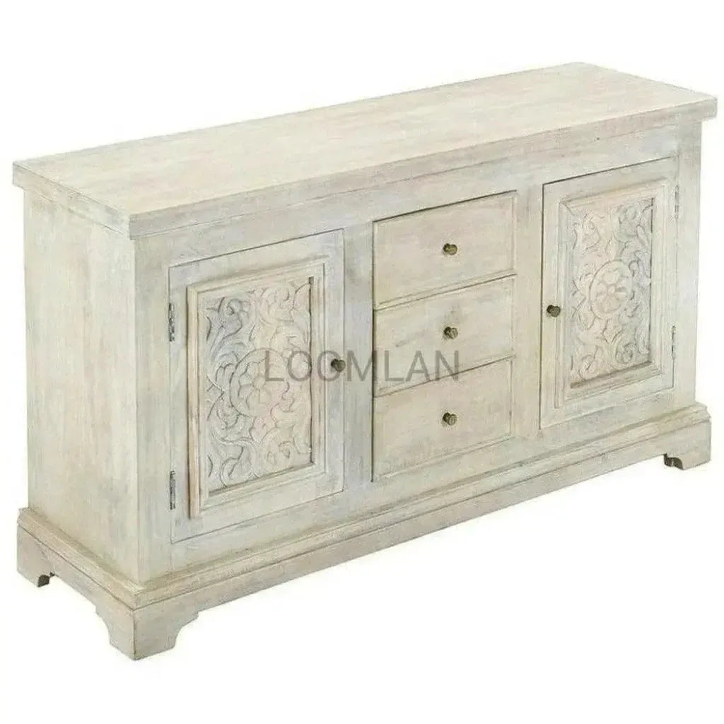 Loristra Hand Carved White Sideboard