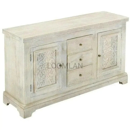 Loristra Hand Carved White Sideboard