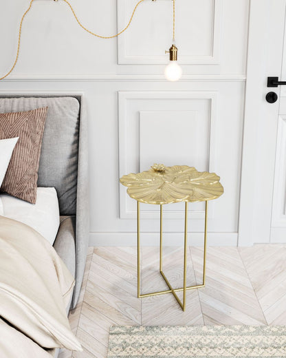 Lotus Golden Aluminum Side Table