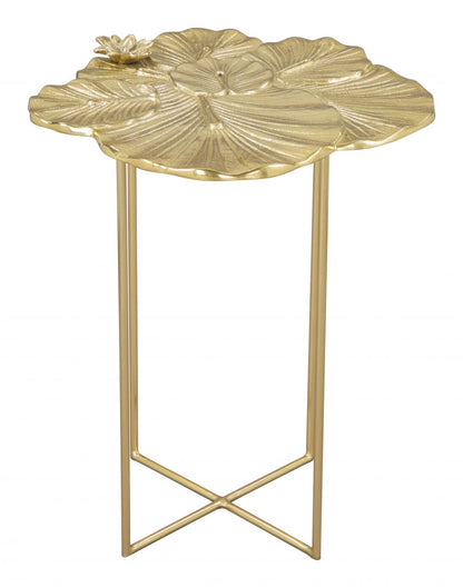 Lotus Golden Aluminum Side Table