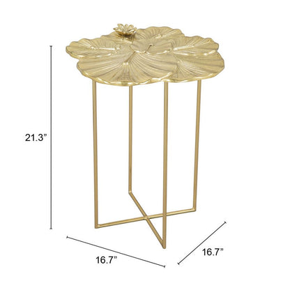 Lotus Golden Aluminum Side Table