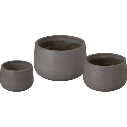 Low Opus Gray Terrazzo Round Planter